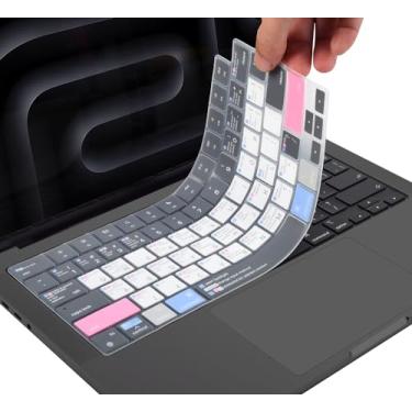 Imagem de CaseBuy Protetor de teclado premium Mac OS compatível com MacBook Pro 35.6 cm 40.6 cm 2025 2024 2023 com M4 M3 Pro/Max Chip A3403 A3186 A2918 A2991 A2992 MAC Hot Keys