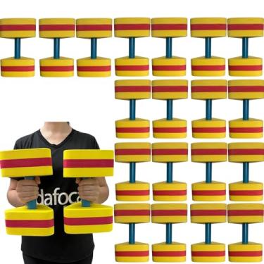 Imagem de Genérico, Kit 10 Pares Halteres Aquáticos Hidroginástica em EVA DF1107-AM 3 à 4kg Amarelo e Vermelho Dafoca Sports