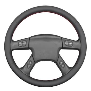 Imagem de MEWANT Capa de volante de carro costurada à mão para Chevrolet Silverado 2003-2007 Protetor de volante acessórios de volante