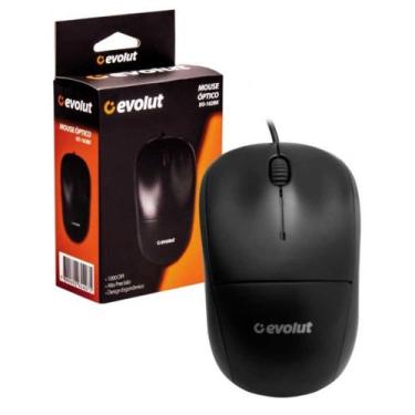 Imagem de Mouse Óptico EO-102 Preto Evolut USB Preto 1000 DPI Ergonômico