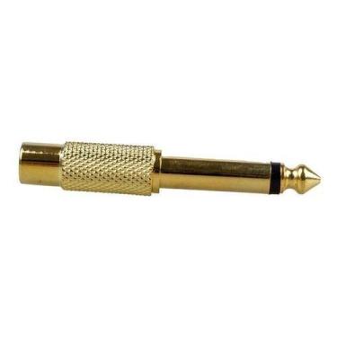 Imagem de Kit 4 Plugs Adaptadores P10 Macho Mono Jack Rca Femea Gold - Comprei O