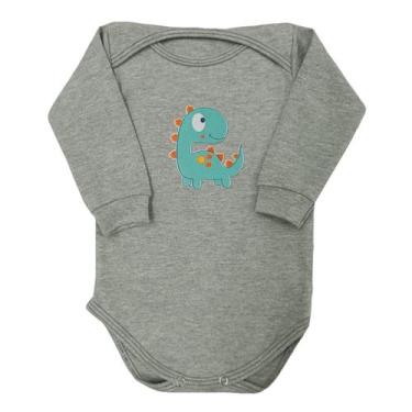 Imagem de Body Manga longa Bebê Dinossauro - Mellane Baby, PP, Cinza