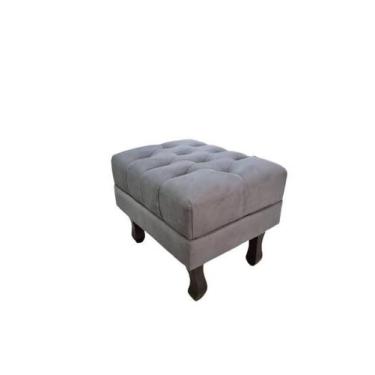 Imagem de Puff Baú Luís XV SRJ Suede Cor Cinza - SRJ Móveis