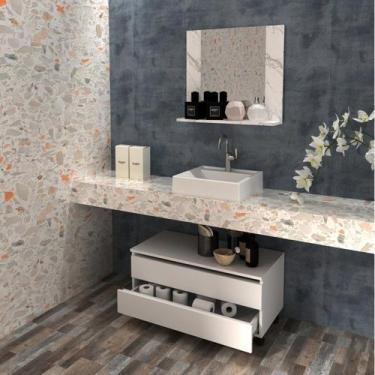 Imagem de Gabinete Rodizio para Banheiro com Espelheira 80cm - Tecno Mobili