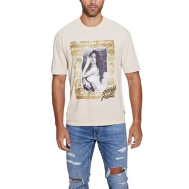 Imagem de GUESS Camiseta masculina retrô de manga curta, Areia movediça multi, P