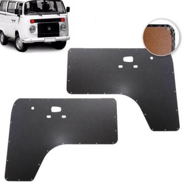 Imagem de Forro De Porta Dianteira Kombi Clipper 89-97 Preto Com Furo - Rona Rev