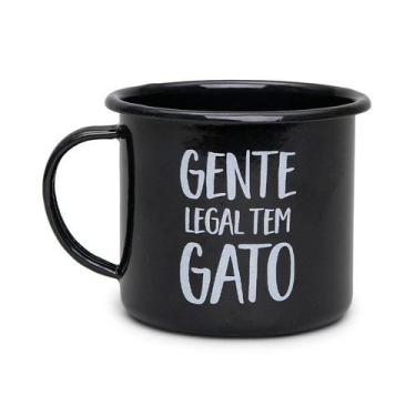 Imagem de Caneca Cansei de Ser Gato Gente Legal Tem Gato Preta - 370ml
