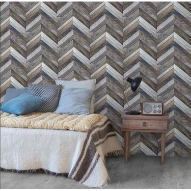 Imagem de Papel de Parede Exposure EP3402 Painel de Madeira Chevron - Rolo: 10m 