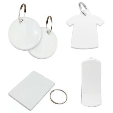 Imagem de 50 Unidades Chaveiro Branco Polímero Plástico Para Sublimação - Loja D