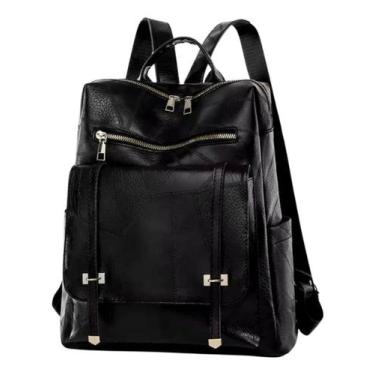 Imagem de Mochila Feminina Casual Couro Pu Espaçosa Faculdade Trabalho - Alwy, P