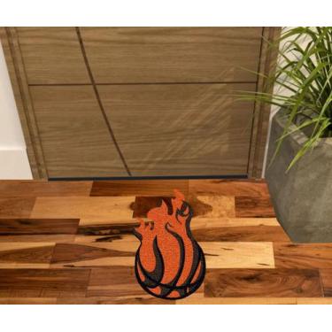 Imagem de Tapete capacho bola de basket fogo, muito decorativo e resistênte. - Z
