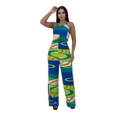 Imagem de Macacão Cruzado nas Costas Estampado - Decreto Fashion, Verde, M