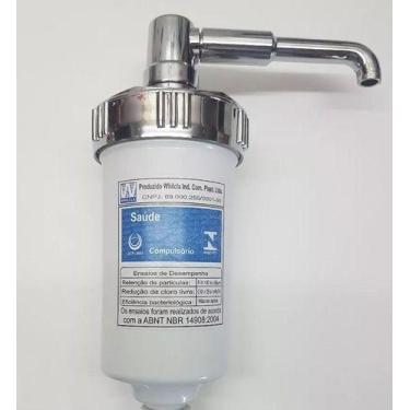 Imagem de Filtro Copo Abs Universal Com Refil Para Torneira Branco - Sanit Metai