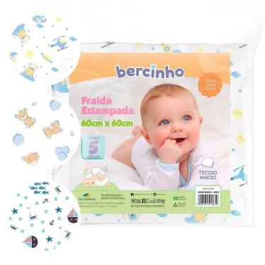 Imagem de FRALDA Bebê Estampada 5 un - Incomfral Bercinho 60 x 60 cm 100% Algodã