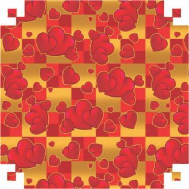 Imagem de Papel Presente Bobina Couchê 60CM MOD. 235 Coração Vermelho - 100M - V