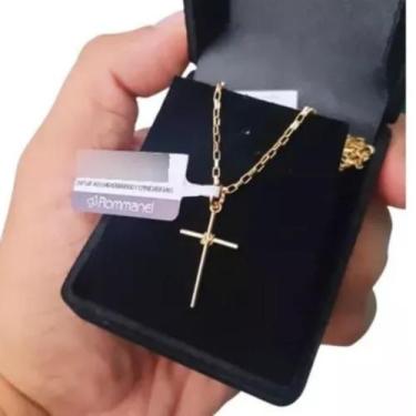Imagem de Conjunto Presente Masculino Cordão + Pingente Rommanel Banhados A Ouro