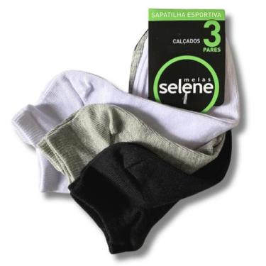 Imagem de Kit 3 Meias Algodão Sapatilha Selene 4001 - Confortavel Masculino Femi