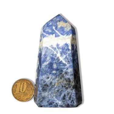 Imagem de Ponta Sodalita Gerador Pedra Natural 7 a 8cm 120g Classe B - Cristaisd