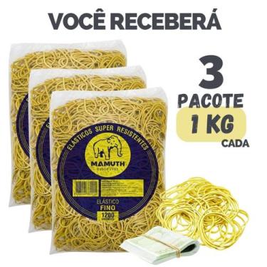 Imagem de Kit Elástico Ou Borrachinha Para Dinheiro Escritório Embalagem - Escol