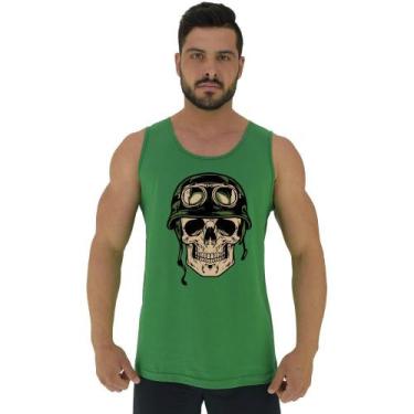 Imagem de Regata Clássica Masculina MXD Conceito Caveira Militar, Verde, P