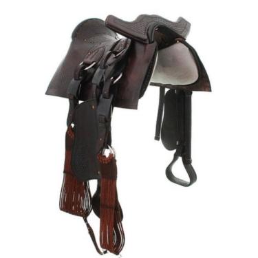 Imagem de Arreio Socado Campeiro Assento Em Couro Arreamento Completo Inox - Arr