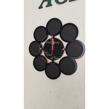Imagem de Relógio em MDF Preto com Design em acrílico cristal 2mm - JK Acrílicos