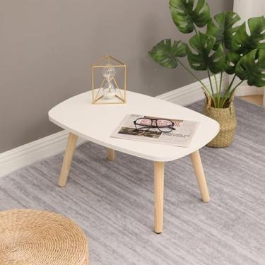 Imagem de Mesa de extremidade, mesa de centro moderna, mesa baixa, design retangular, madeira, sala de estar, estilo móveis, mesa lateral de estável, branca
