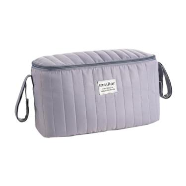 Imagem de menolana Saco organizador de carrinho de criança saco de fraldas de grande capacidade para lanches limpeza de fraldas, Cinza