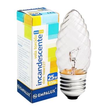 Imagem de Lâmpada Incandescente Vela Torcida 25W E27 Clara 220V - EMPALUX