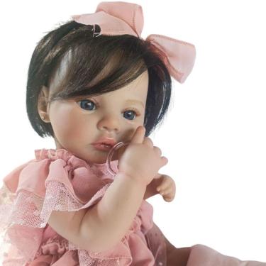Imagem de Bebê Reborn Menina Realista Artesanal Corpo De Vinil De Silicone Macio