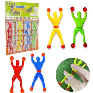 Imagem de Kit 20 Boneco Ninja Gruda Na Parede De Brinquedo Infantil - Europio