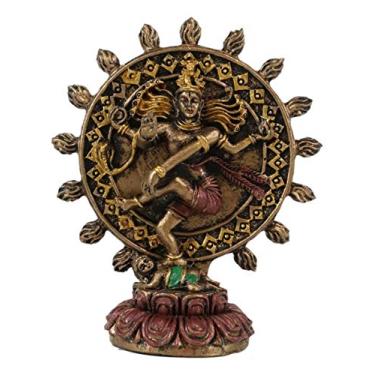 Imagem de Ebros Gift Estatueta em miniatura Dança cósmica Vastu Deus Hindu Shiva Nataraja, da Fire Wheel, 7,6 cm de altura, hinduísmo supremo yoga divindade mini escultura