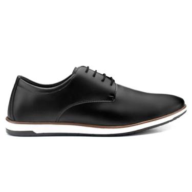 Imagem de Sapato Masculino Oxford Derby Social Casual Confortável Resistente Elegante (Preto, BR, Adulto, Numérico, 39)