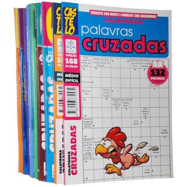 Imagem de Kit 10 Livros Passatempos Palavras Cruzadas Exatas Coletânea Nível Méd