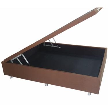 Imagem de Base Box Casal Damasu Turim Smart com Baú largura de 138 cm Marrom