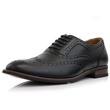 Imagem de Ferro Aldo Arthur MFA139001D Sapato social masculino Wingtip Oxford em dois tons, preto e branco, Ébano, preto, 45