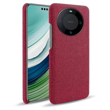 Imagem de Capa para Huawei Mate 60,Capa desenhada em lona,Case Protetora Ultrafina com Empunhadura Macia,Design em Tecido Antichoque e Antiarranhões-Red