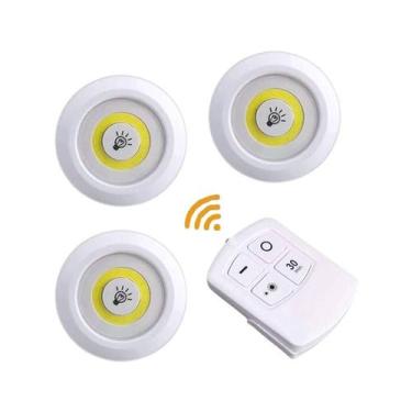 Imagem de Kit 3 Lâmpadas Emergência Luminária Sem Fio com Led Controle Remoto e 