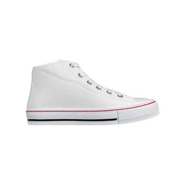 Imagem de Tenis Casual Cano Alto Vanessa Fashion 1034, Branco, 36