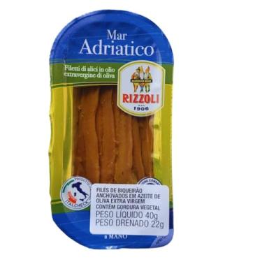 Imagem de ALICHE FILE DE ANCHOVAS EM AZEITE EXTRA VIRGEM DE OLIVA 40g RIZZOLI