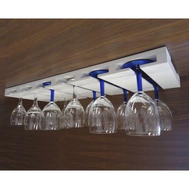 Imagem de Porta Taças Reto Suporte Decorativo Para Adegas Bar Branco Laca