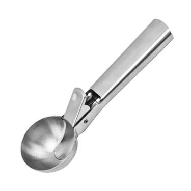 Imagem de Kit 2 Pçs Colher Pegador De Sorvete Inox Bola Fruta Com Ejetor Profissional(1 Peça)