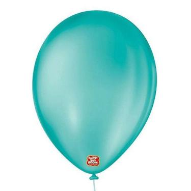 Imagem de Balão de Festa Látex Liso - Azul Oceano - 50 Unidades - Balões São Roq