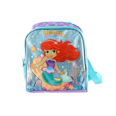 Imagem de Lancheira Infantil Sereia, Encanto dos Mares, Azul Turquesa com Glitter, Design Mágico Submarino