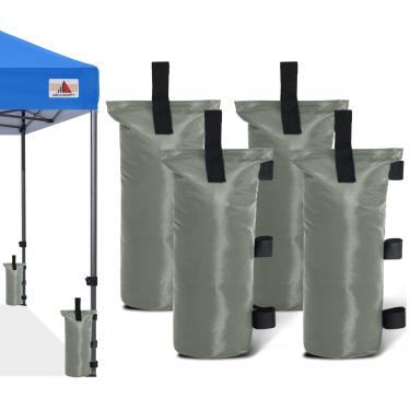 Imagem de ABCCANOPY Conjunto De 4 Sacos Areia 54 Kg Para Barracas Pop-Up, Peso Gazebos Externos, Trampolins, Pérgolas, Cinza (Sem Areia)