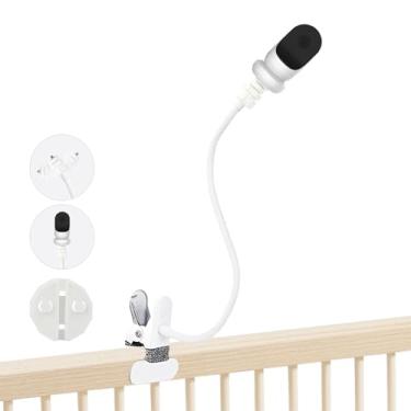 Imagem de JAMYOK Suporte para monitor de bebê compatível com Owlet Cam/Dream Duo/Cam 2/Dream Duo 2 e outras câmeras de monitor de bebê com orifício rosqueado de 0,6 cm, suporte de clipe flexível de 40,6 cm