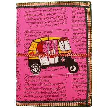 Imagem de Caderno de papel feito à mão Purpledip "Road Warrior": caderno de diário vintage com fecho de rosca (11160)