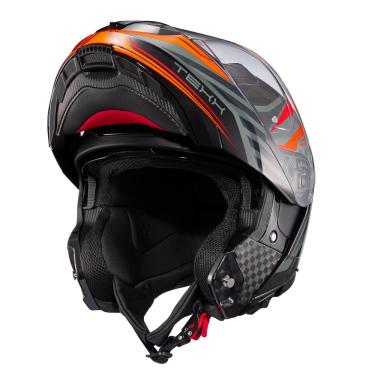 Imagem de Capacete Texx Escam Kratos Nomade Preto Laranja Cinza Brilho 60