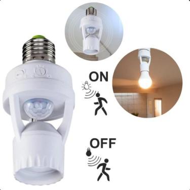 Imagem de Sensor de Presença E27 com Fotocélula para Lâmpadas LED de Alta Eficiê