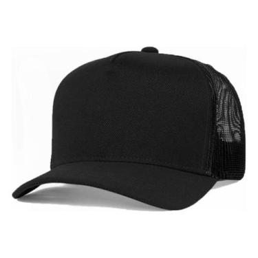 Imagem de Boné Trucker Liso com Redinha Aba Curva Simples - C&C, Preto